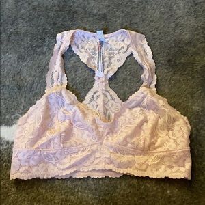 Free people lace bra bralette blush pink new